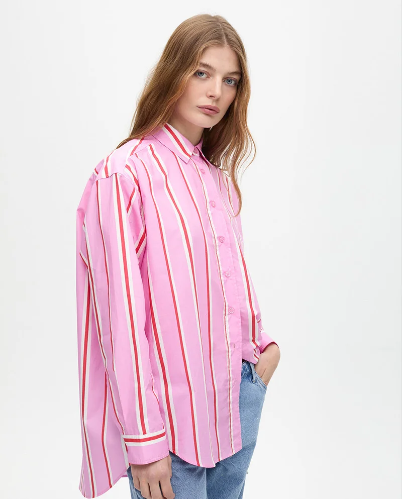 لولا كساديمونت Striped Oversize Poplin Shirt
